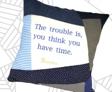 cushion patch work made by waste fabric denim